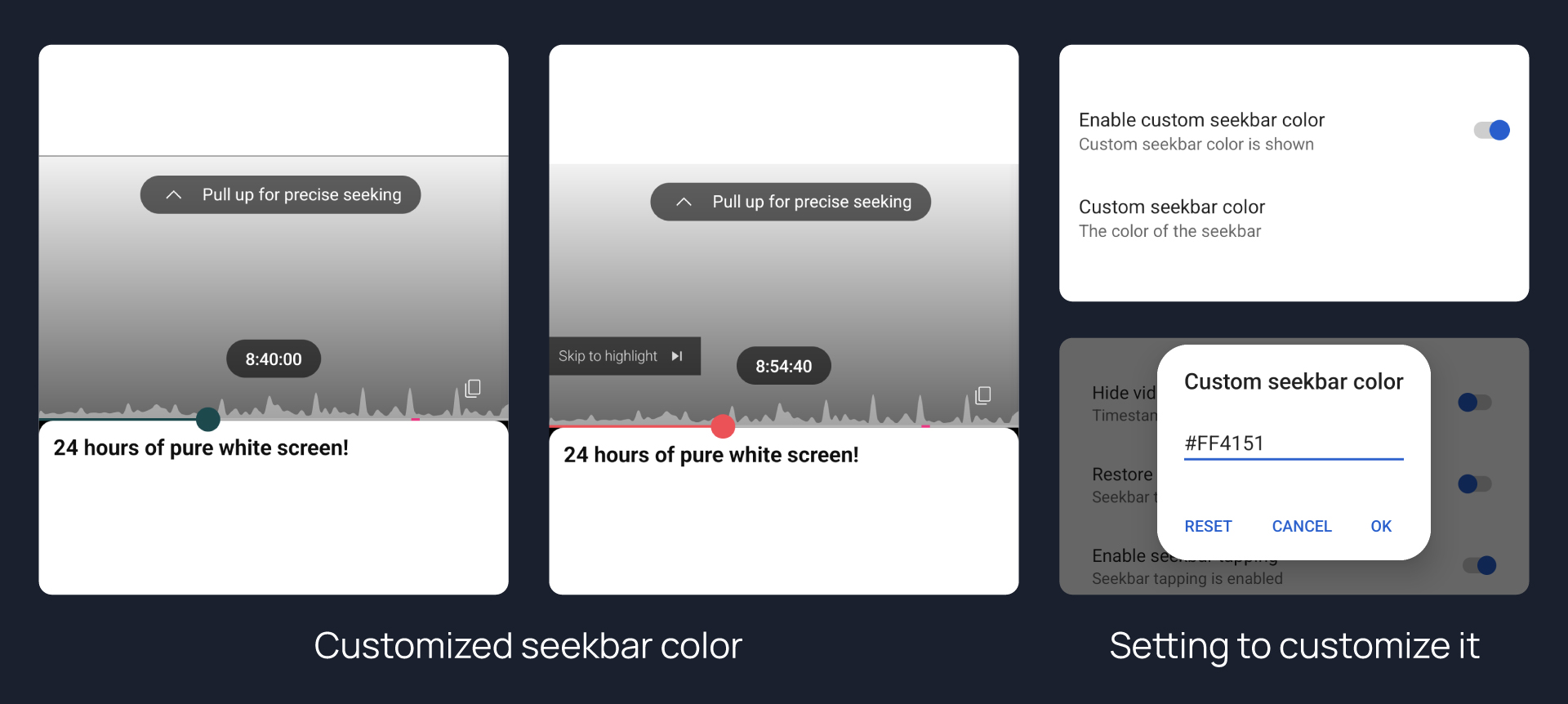 Customizable seekbar